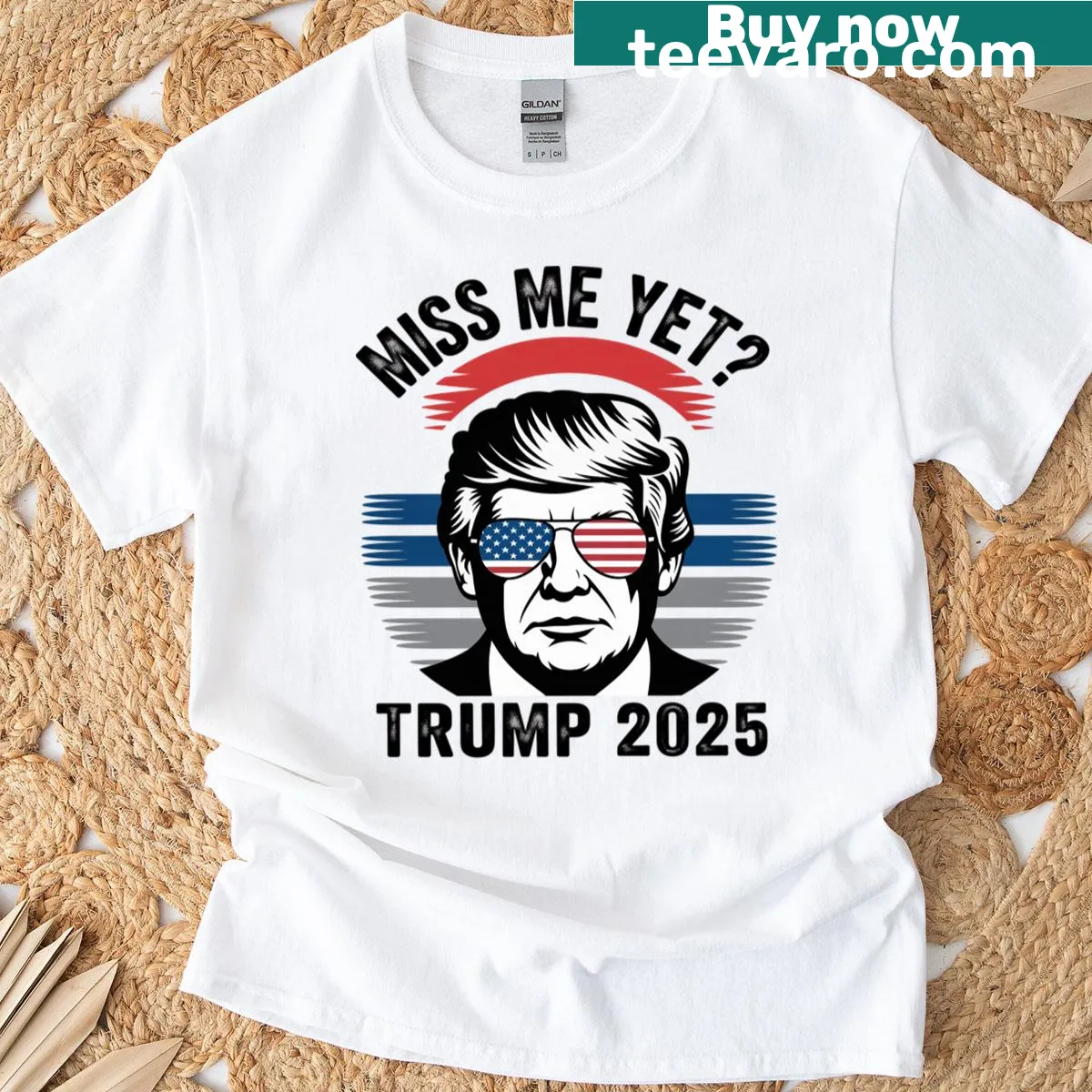 T-shirt featuring a graphic of Trump with Maga Ceramic text — on a men's t-shirt