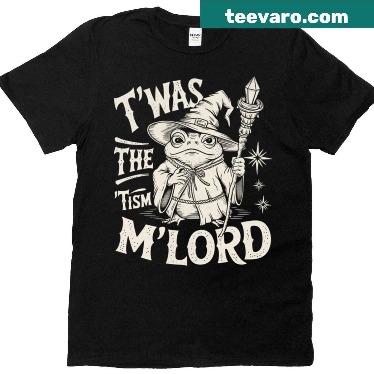 Illustrated text reads Twas The Tism Mlord promoting Autism Awareness — on a men's t-shirt