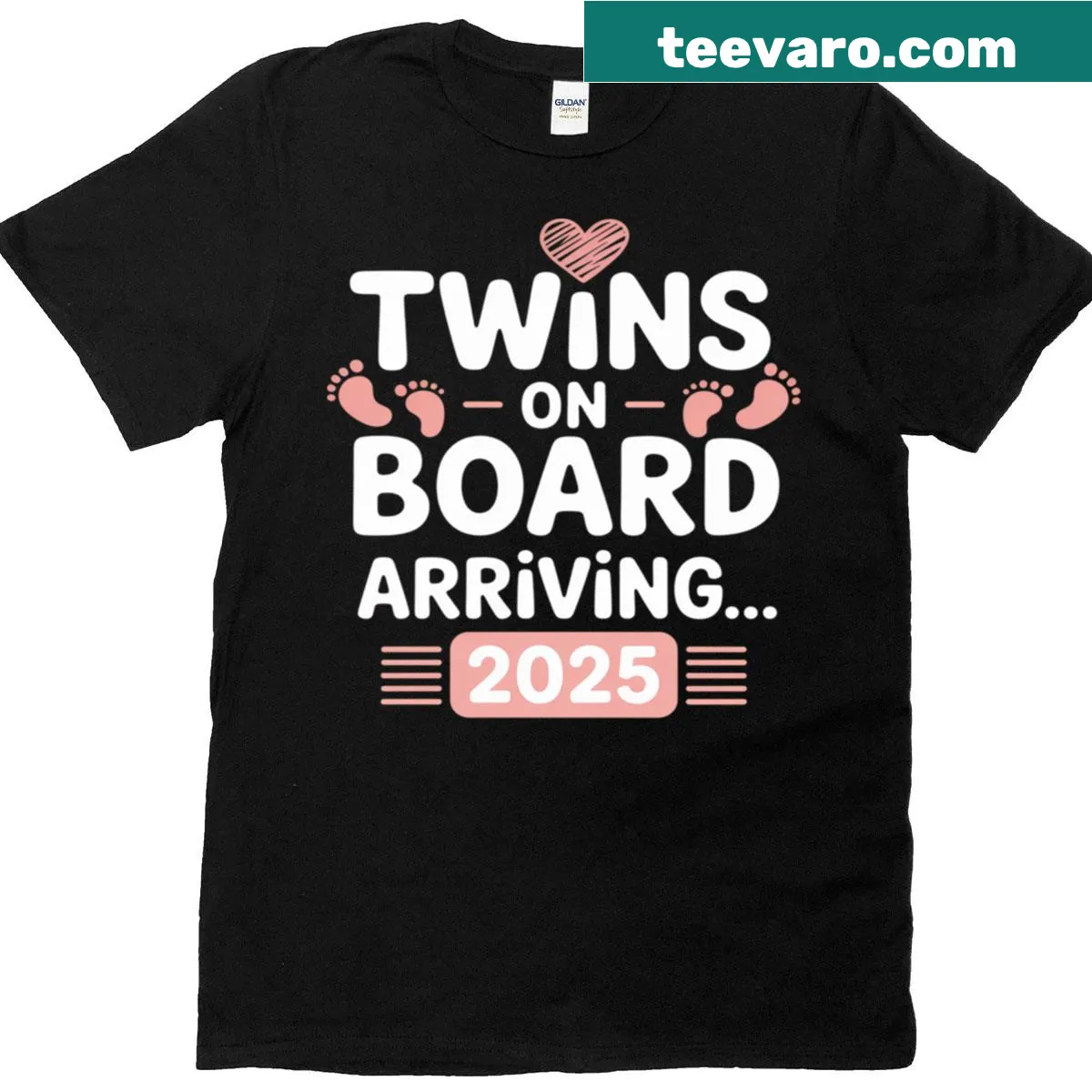 T-shirt celebrating future mom of twins, featuring cute graphics. — on a men's t-shirt