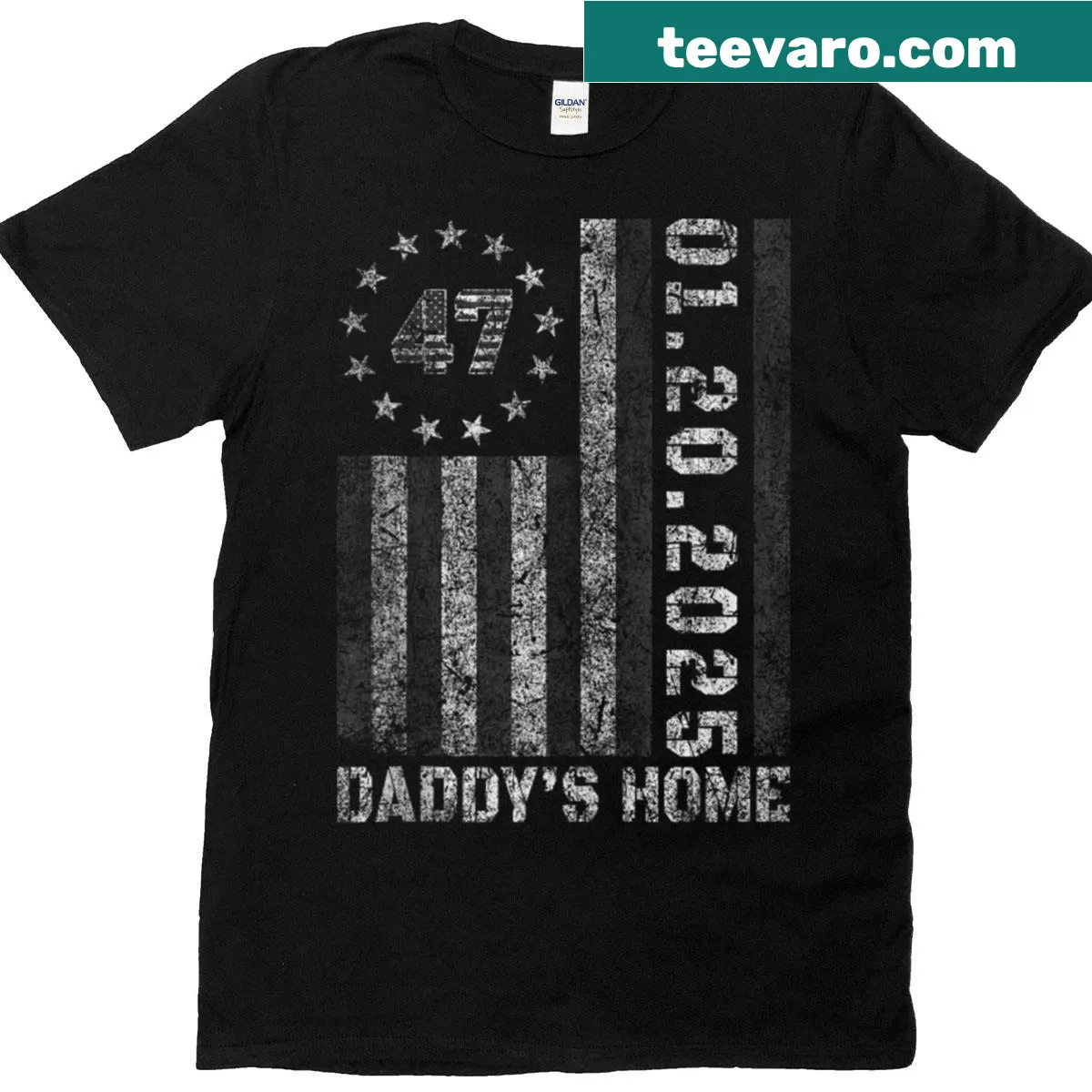 Vintage-style T-shirt celebrating the 47th President — on a men's t-shirt