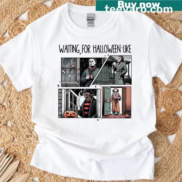 Cartoon-themed T-shirt depicting Halloween anticipation