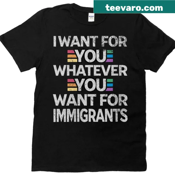 Vintage T-shirt with a supportive message for immigrants.