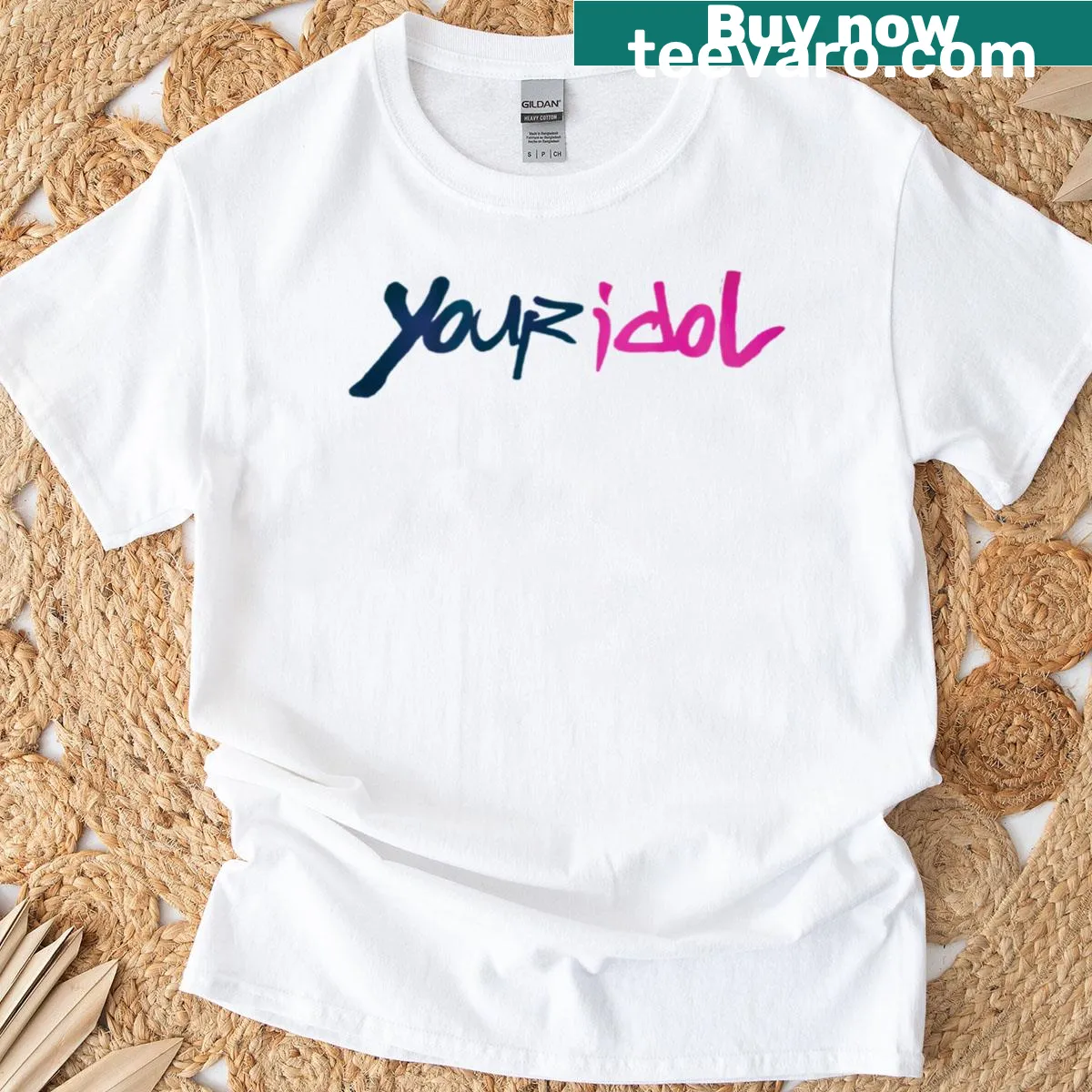 Oversized Idol Inspired T-shirt with bold typography design — on a men's t-shirt