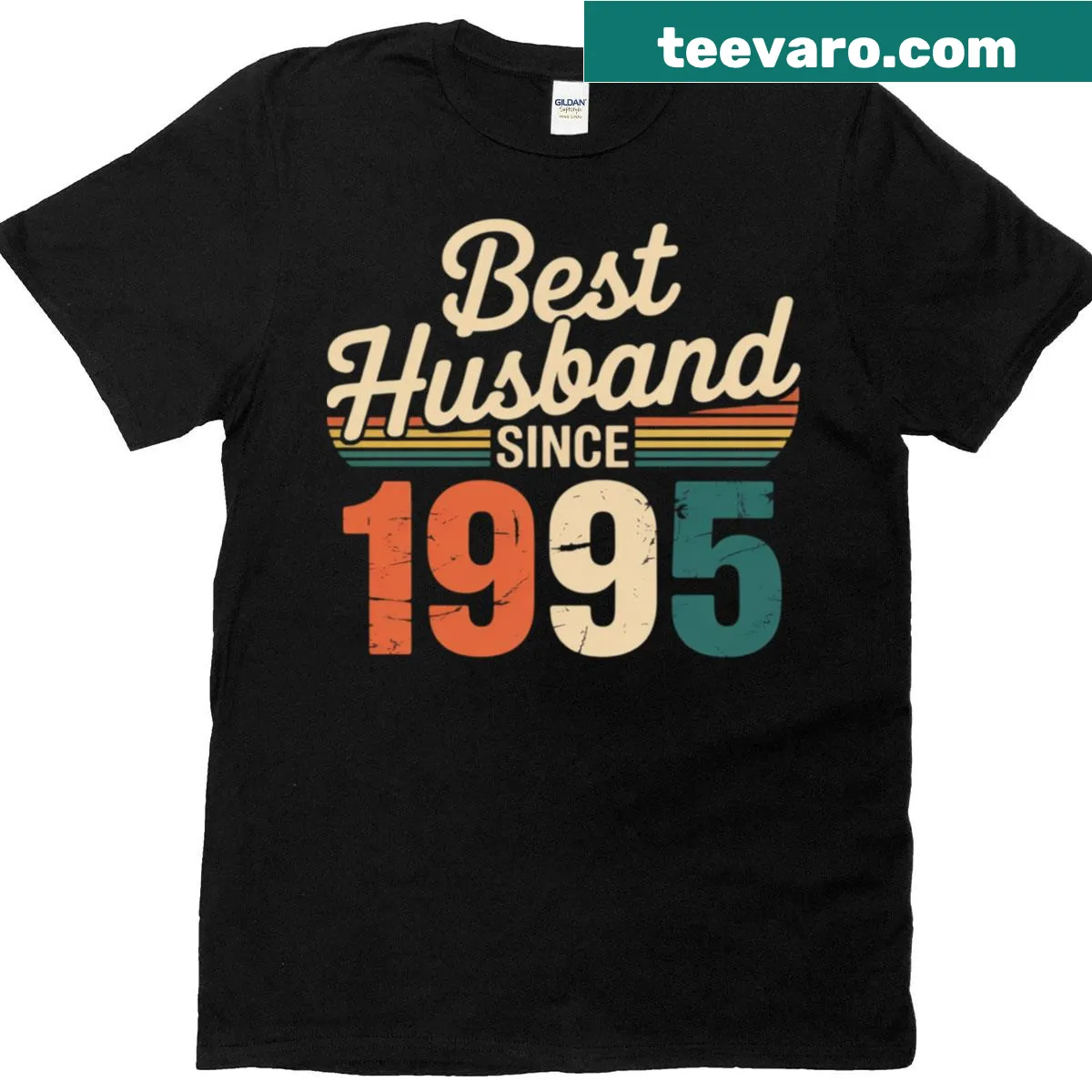30th wedding anniversary T-shirt for the best husband since 1995 — on a men's t-shirt