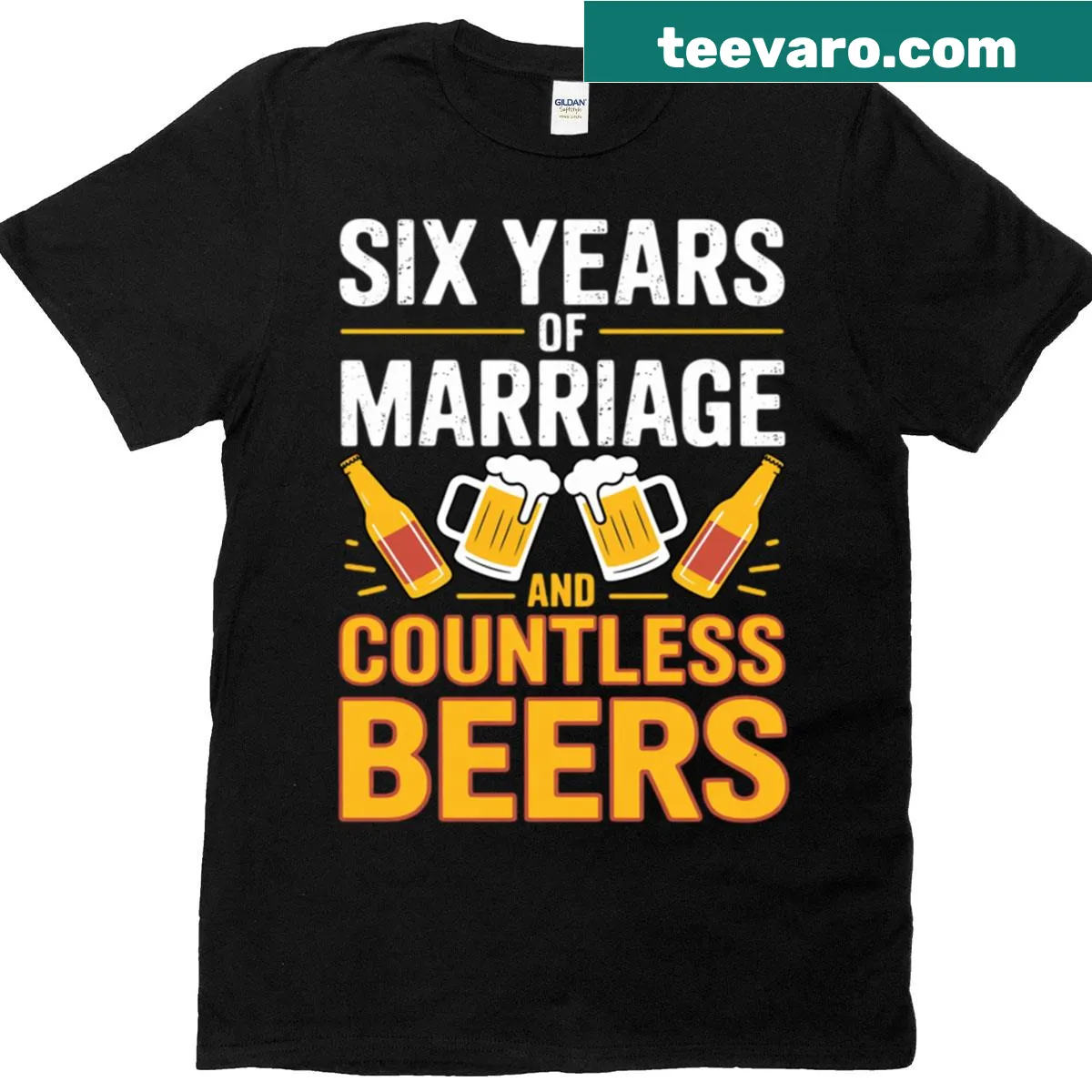 Sentimental couple t-shirt for 6th wedding anniversary — on a men's t-shirt