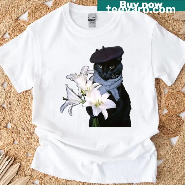 Cute cat-themed t-shirt with 'A Gentleman Cat' text
