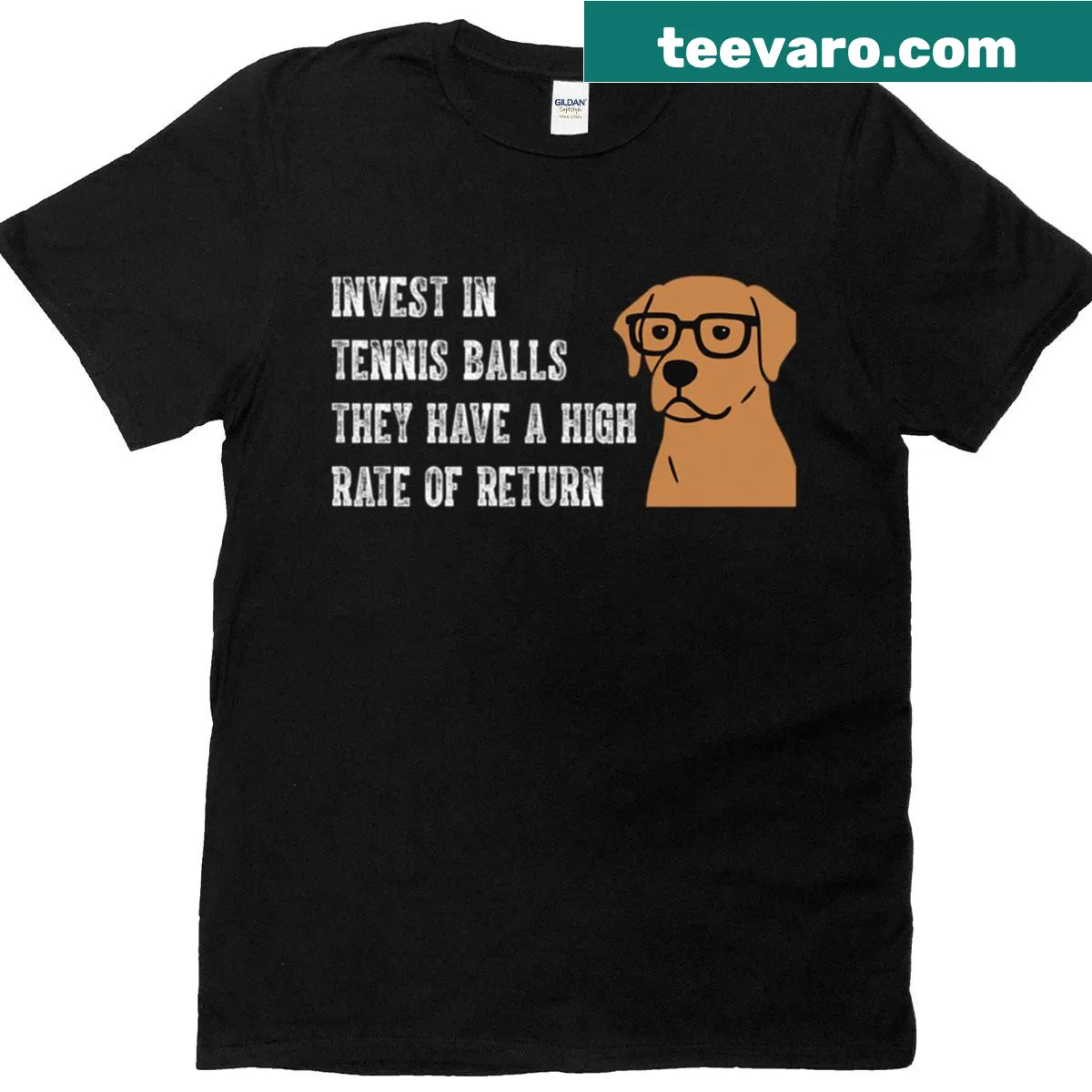 Funny t-shirt with text about accountants and dogs — on a men's t-shirt