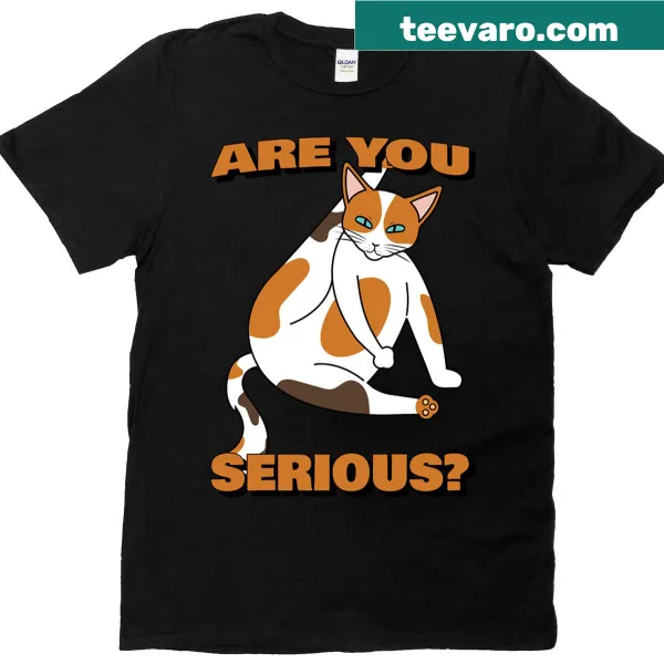 Funny cat meme graphic T-shirt with humorous text