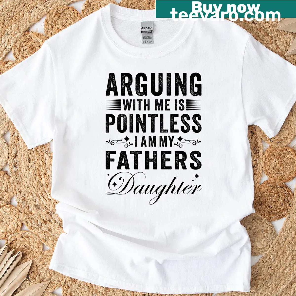 Playful T-shirt stating 'I Am My Father's Daughter' — on a men's t-shirt