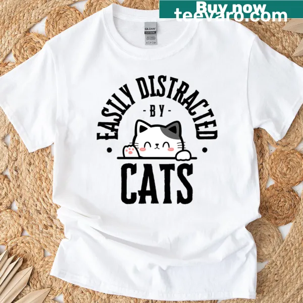 Text-based T-shirt featuring the phrase 'As I Was Saying - Omg A Cat' in black