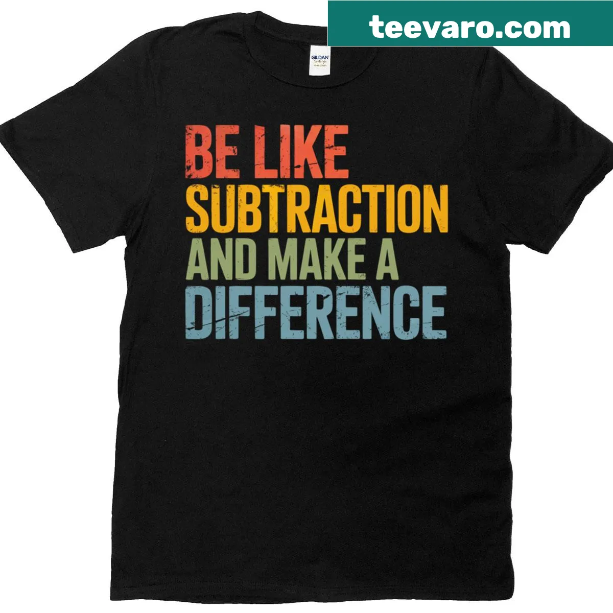 Math teacher humor t-shirt with clever saying about subtraction — on a men's t-shirt