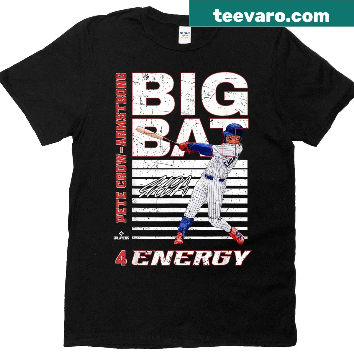 Playful shirt with the phrase Big Bat Energy celebrating Pete Crow-Armstrong — on a men's t-shirt
