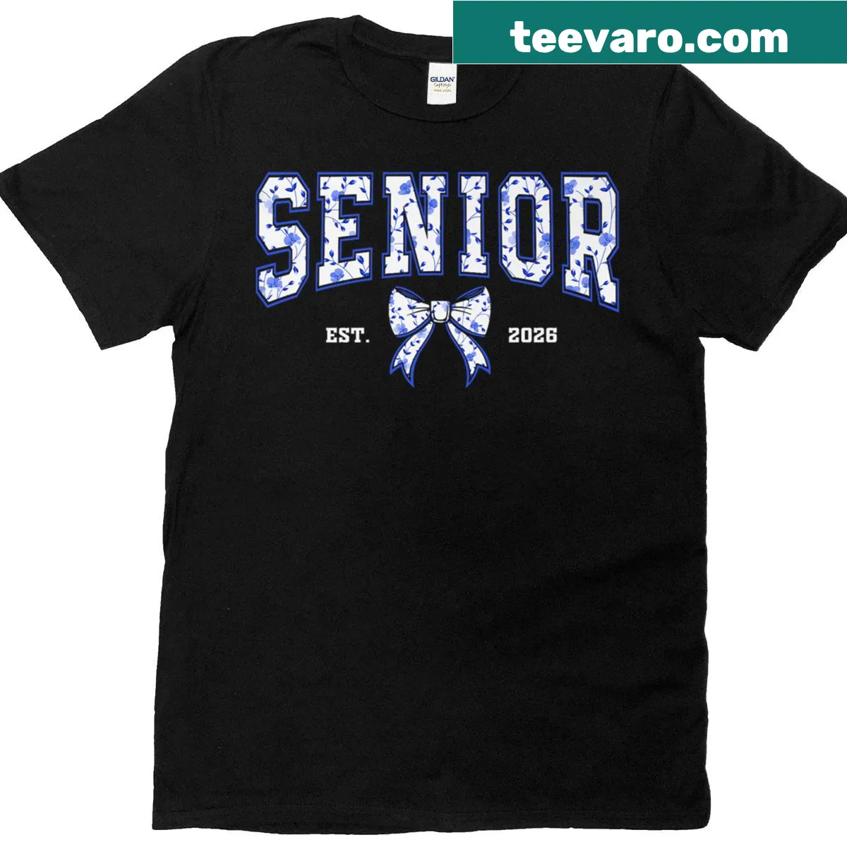 Floral design T-shirt celebrating Senior 2026 graduation class — on a men's t-shirt