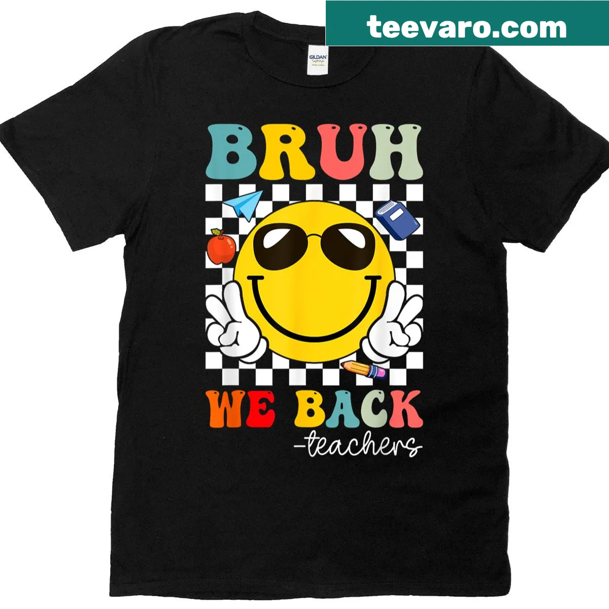 Retro teacher t-shirt with a catchy back-to-school phrase — on a men's t-shirt