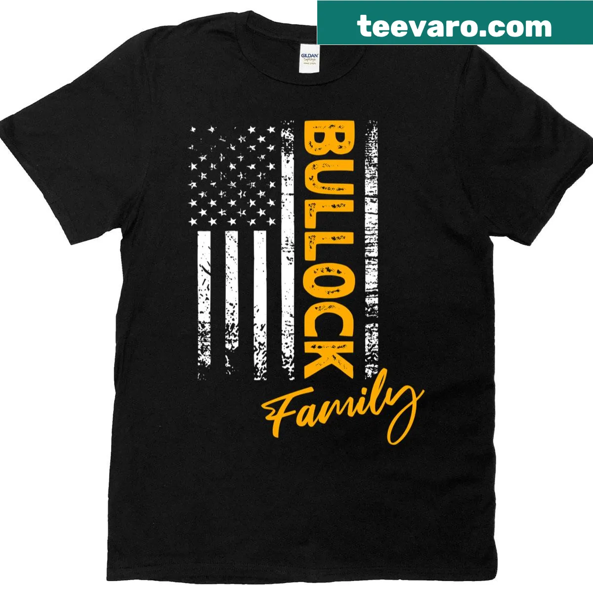Shirt featuring 'Bullock' surname in stylish typography — on a men's t-shirt