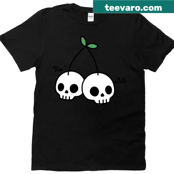 Cherry skull illustration on a t-shirt