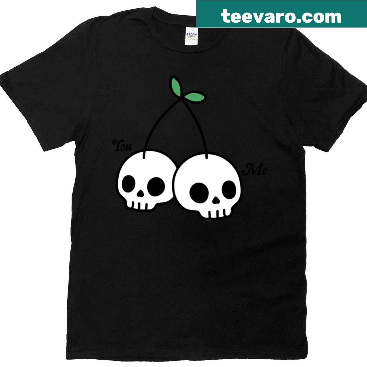 Cherry skull illustration on a t-shirt — on a men's t-shirt