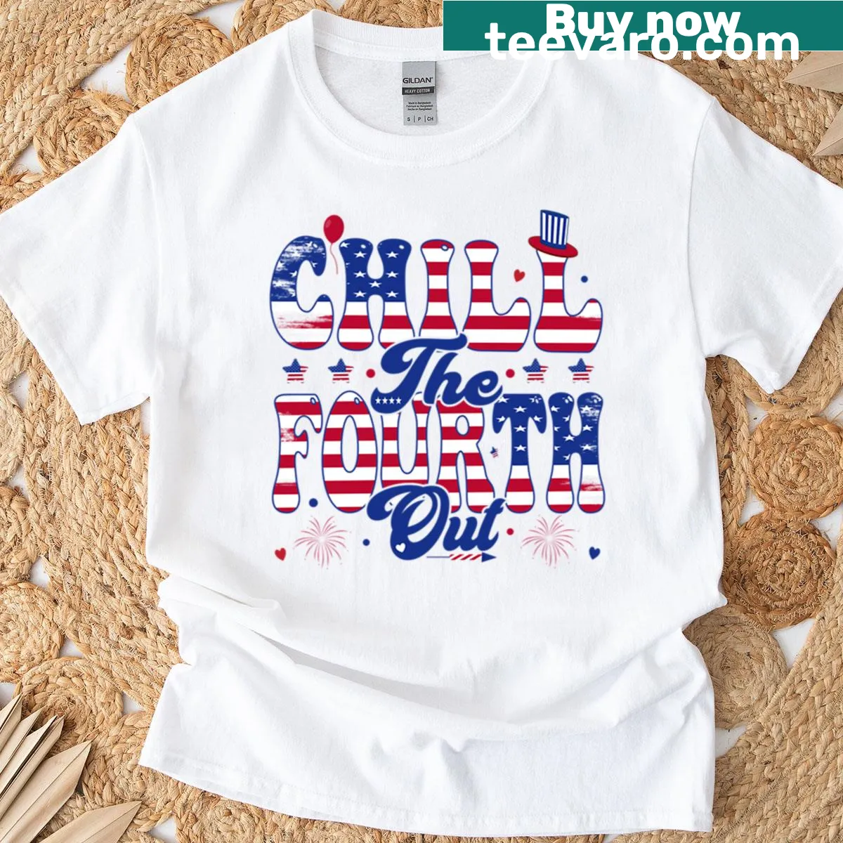 Retro Fourth of July humorous design T-shirt — on a men's t-shirt