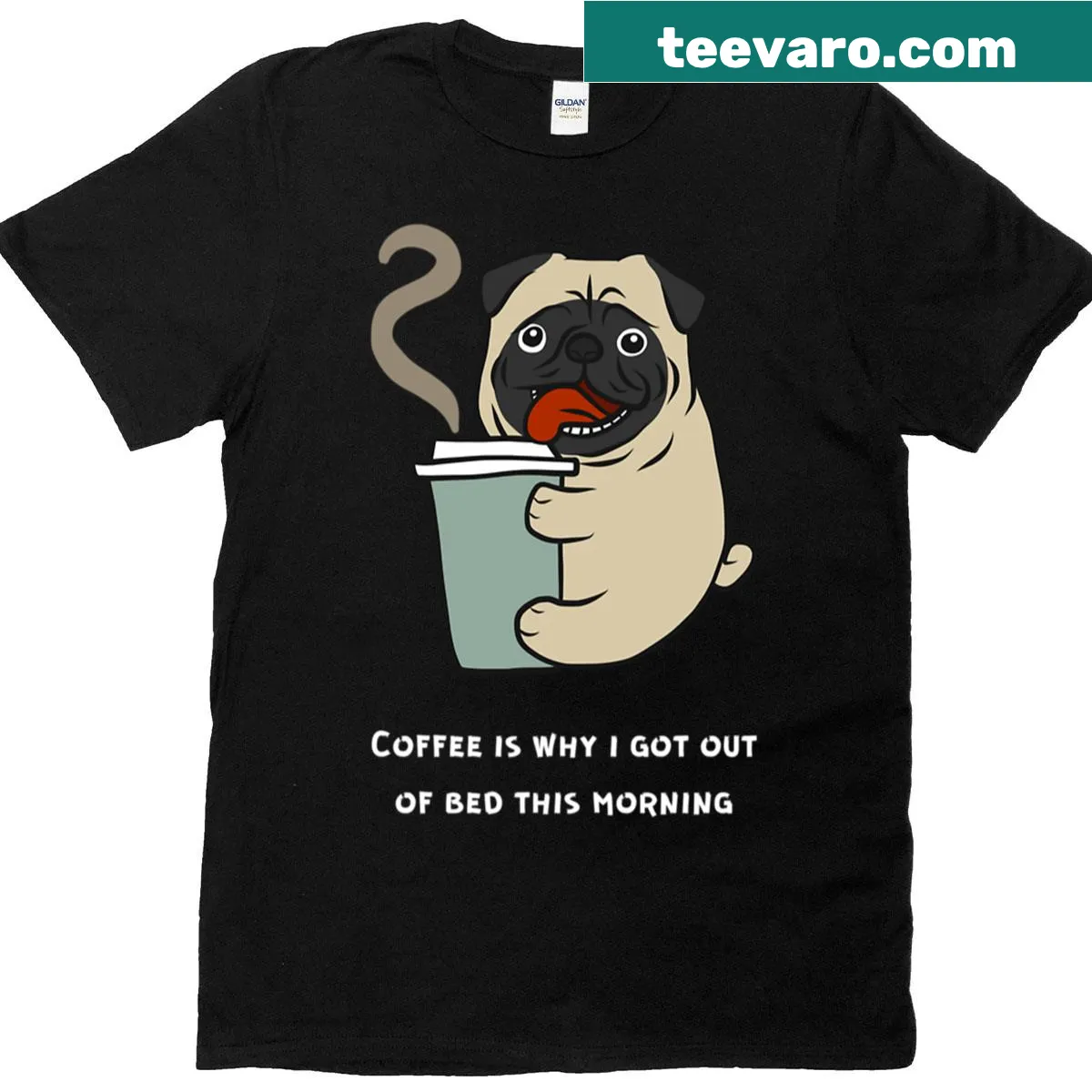 Humorous Coffee Is Why I Got Up graphic t-shirt — on a men's t-shirt