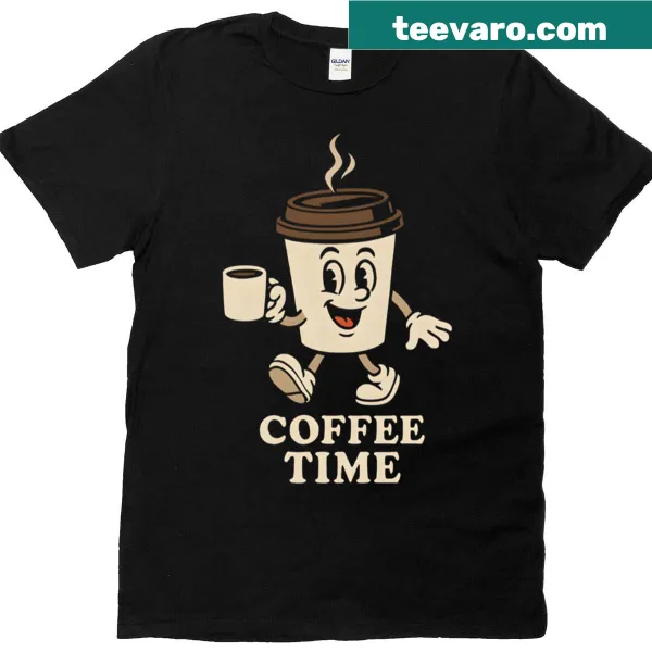 Minimalist T-shirt with 'Coffee Time' text design