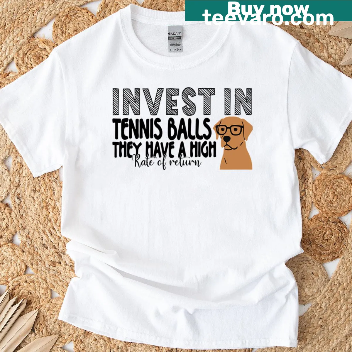 Cartoon dog in accountant attire on a finance-themed T-shirt — on a men's t-shirt