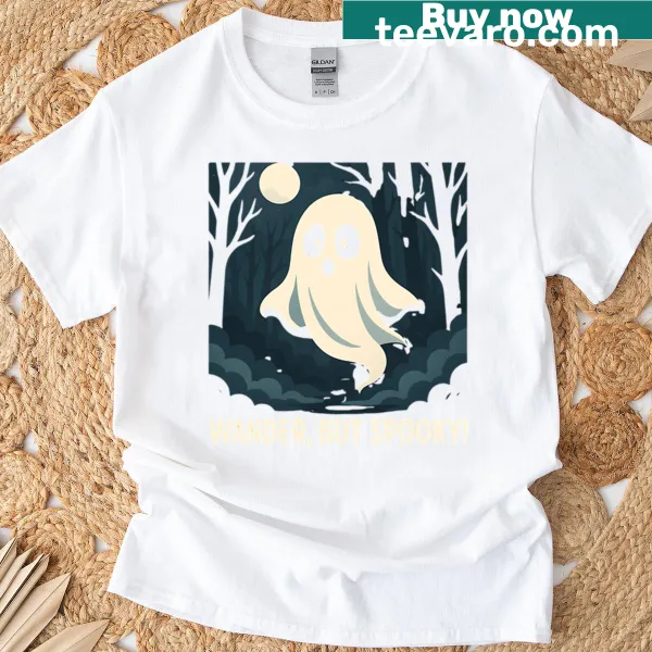 Ghostly forest trail t-shirt featuring Follow The Fright Lantern design