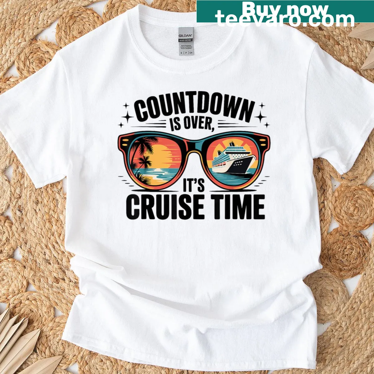 Cruise Time T-shirt with playful typography — on a men's t-shirt