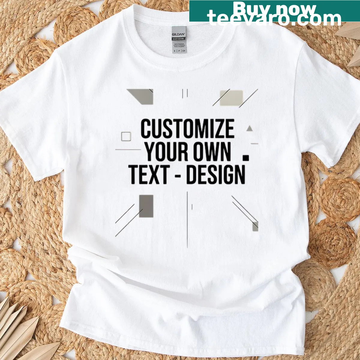 Customizable T-shirt for personal text design — on a men's t-shirt