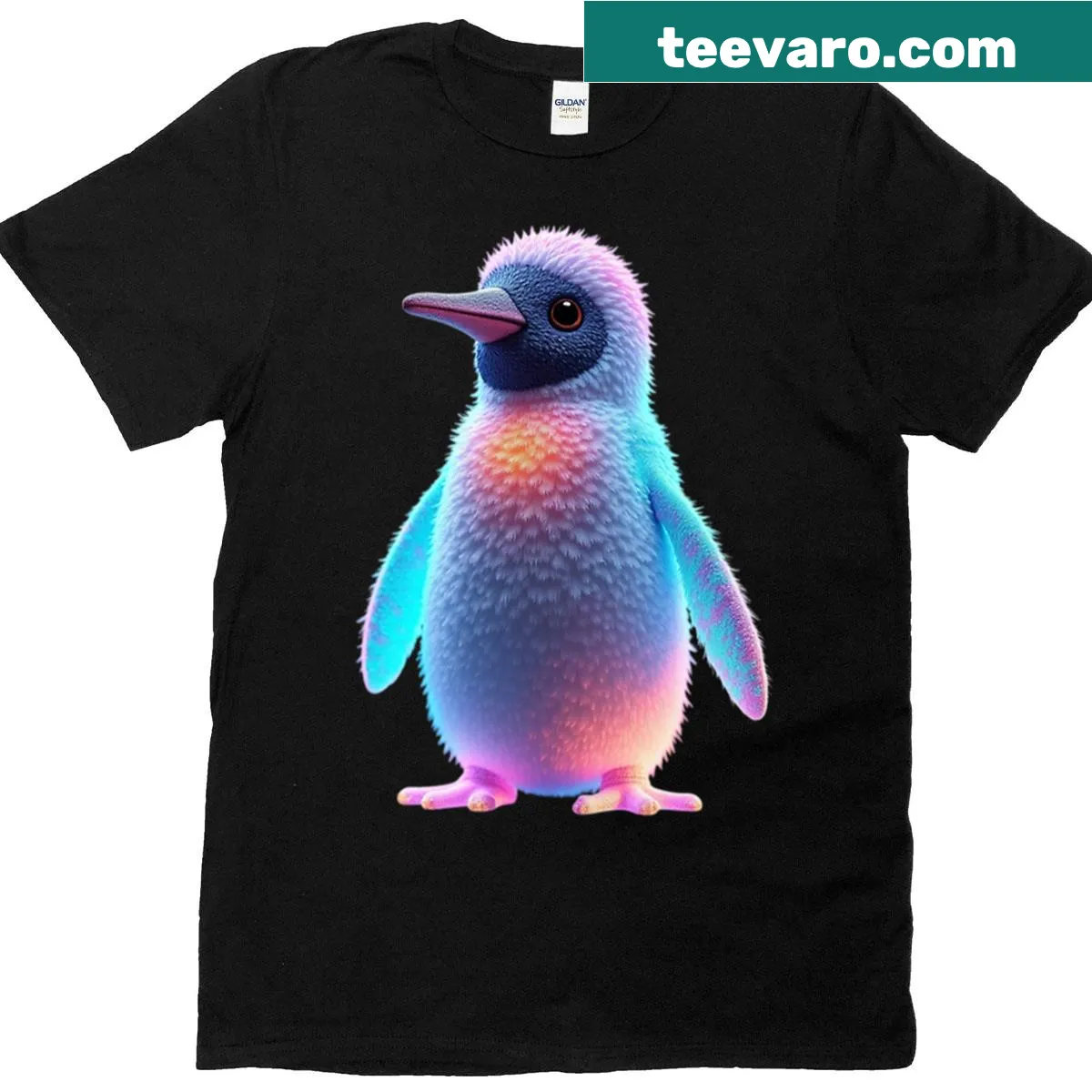 Playful penguin illustration on a t-shirt — on a men's t-shirt