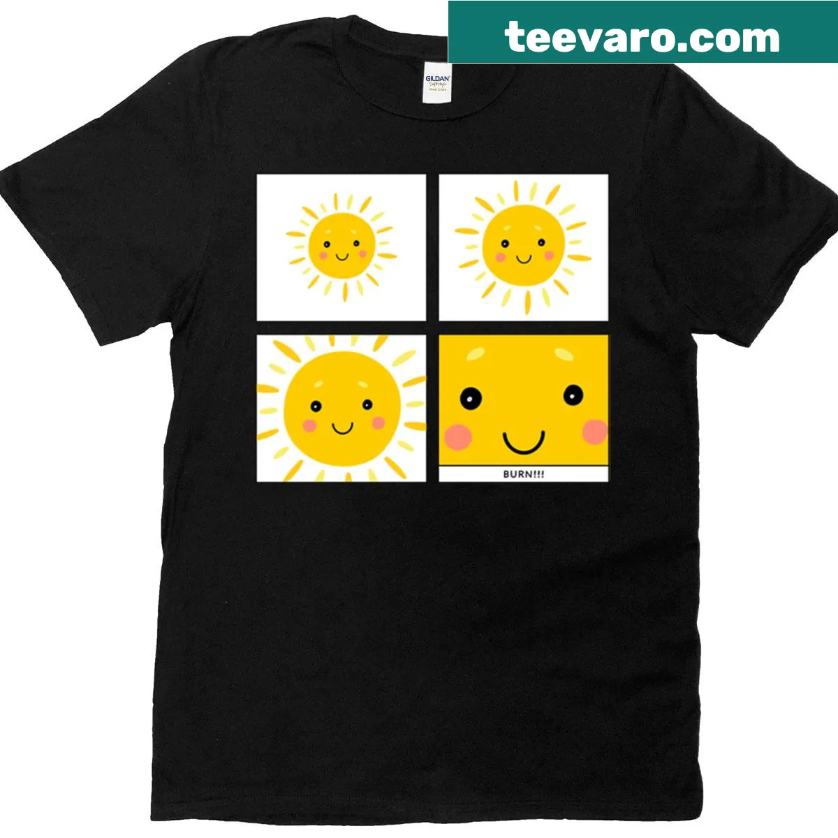 Cartoon sun graphic on a casual T-shirt — on a men's t-shirt