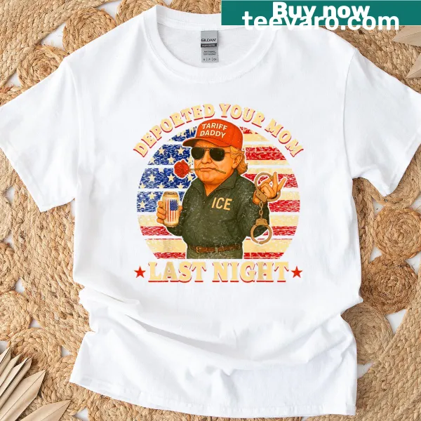 Edgy T-shirt with a provocative phrase about deportation