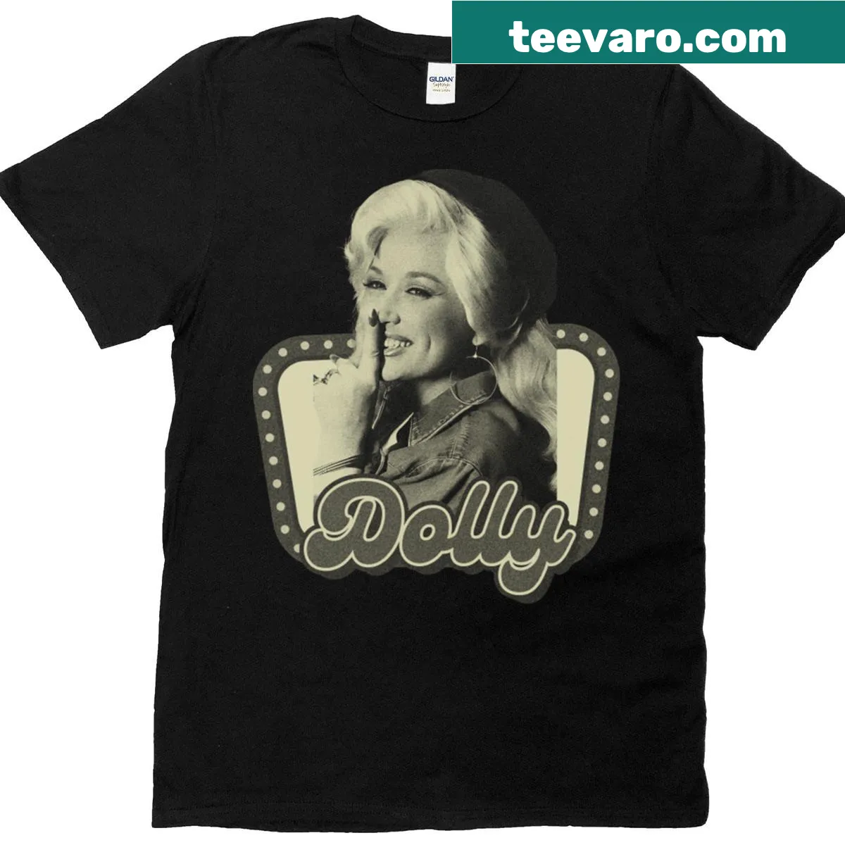 Vintage Dolly Parton graphic tee with the year 72 — on a men's t-shirt