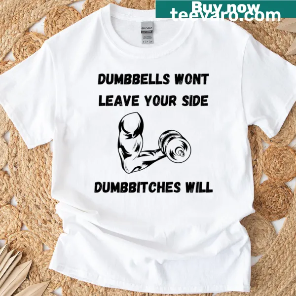 Bold dumbbell graphic t-shirt design
