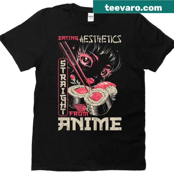 Anime-inspired T-shirt with a theme of food aesthetics