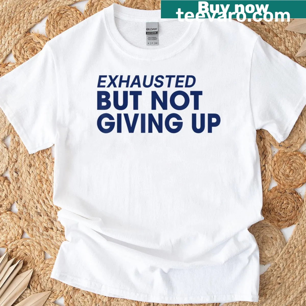 Inspirational T-shirt with the phrase about perseverance — on a men's t-shirt