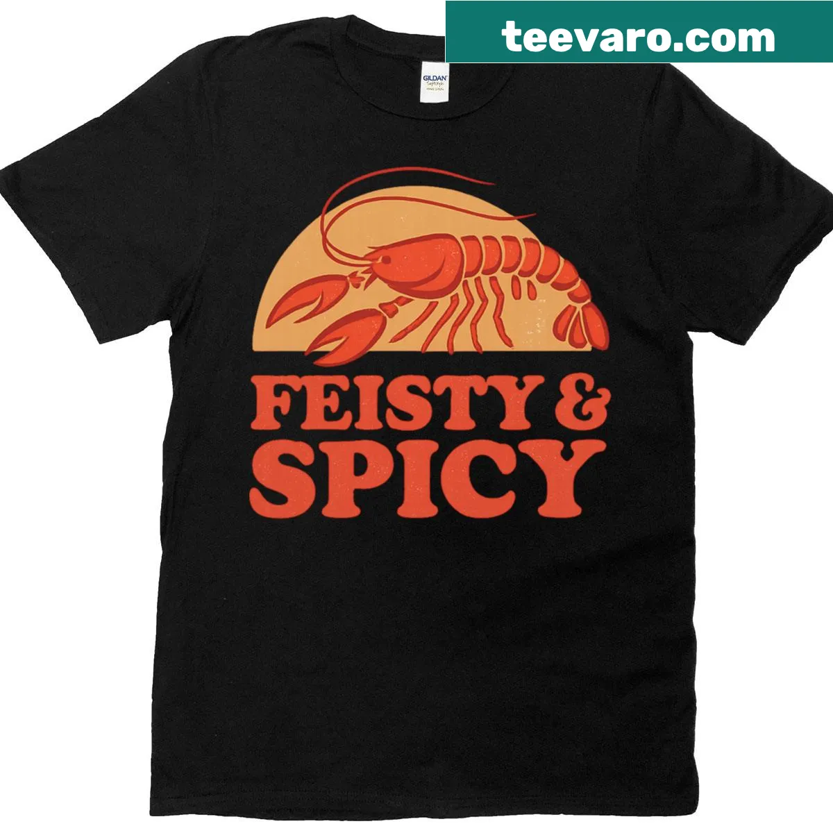 Humorous T-shirt featuring a Crawfish design celebrating Cajun culture. — on a men's t-shirt