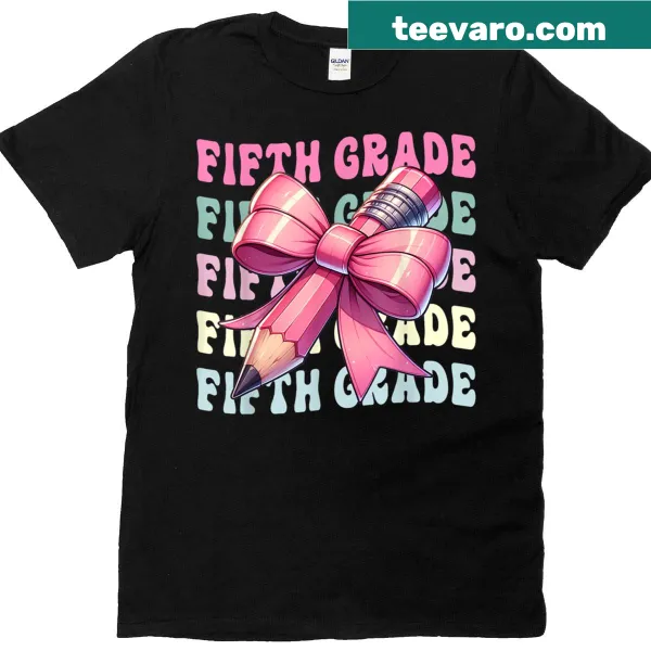 Cute pencil design for fifth graders on t-shirt