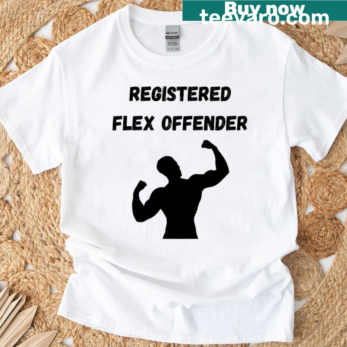 Minimalistic Flex design t-shirt with bold typography — on a men's t-shirt