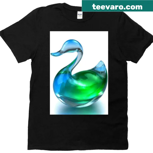 Oversized t-shirt featuring minimalist glass duck design
