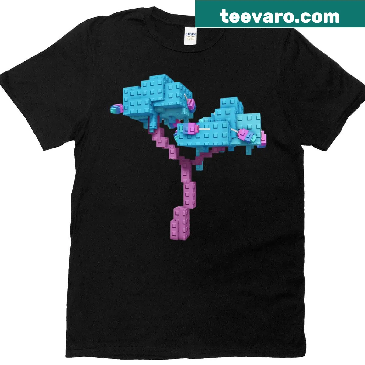Illustrated T-shirt featuring whimsical garden designs and flowering plants — on a men's t-shirt