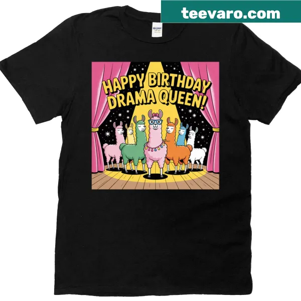 Birthday T-shirt with a humorous 'Drama Llama' design