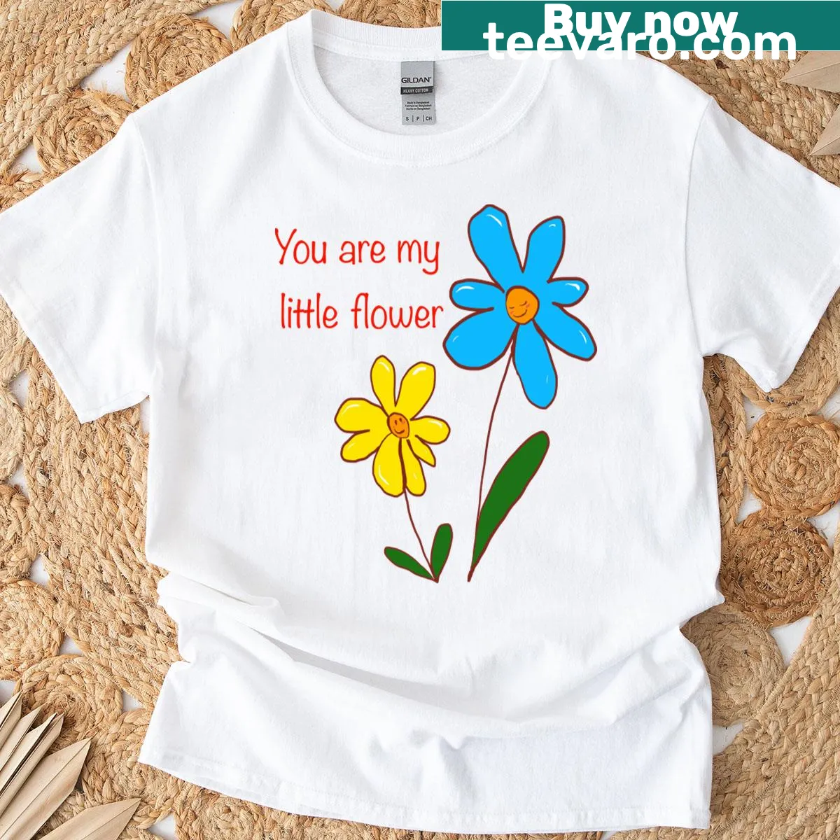 Hand-drawn floral illustration design on t-shirt — on a men's t-shirt