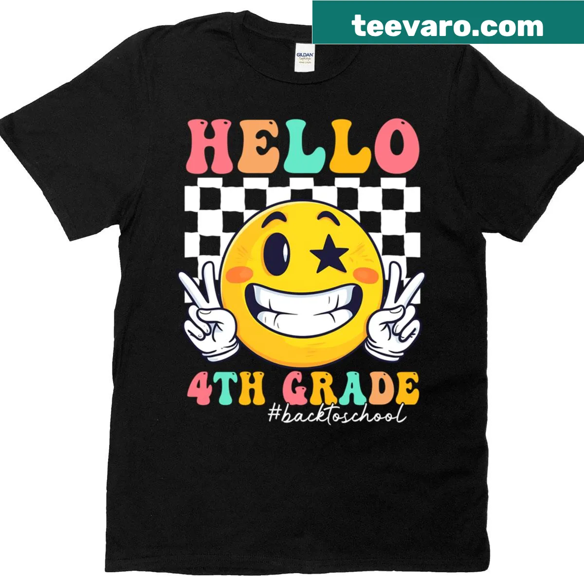 Hello Fourth Grade Team T-shirt with engaging typography — on a men's t-shirt