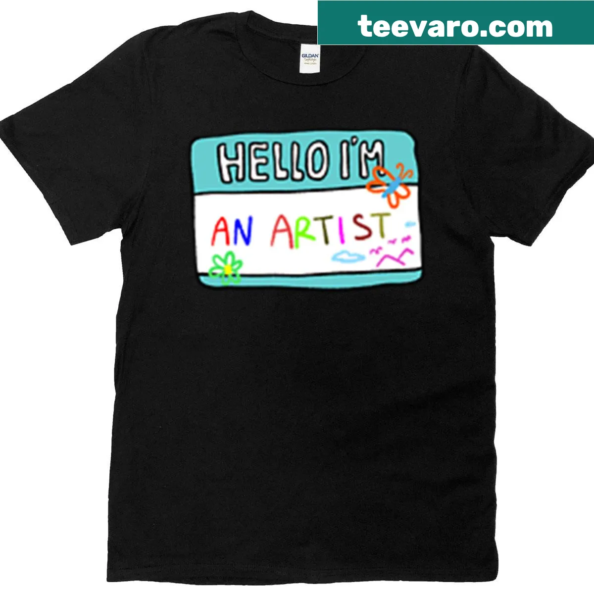 Hello I'm an Artist t-shirt with bold text design — on a men's t-shirt