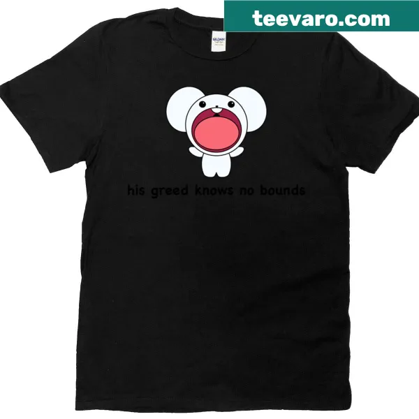 Oversized t-shirt with the phrase 'His Greed' printed prominently