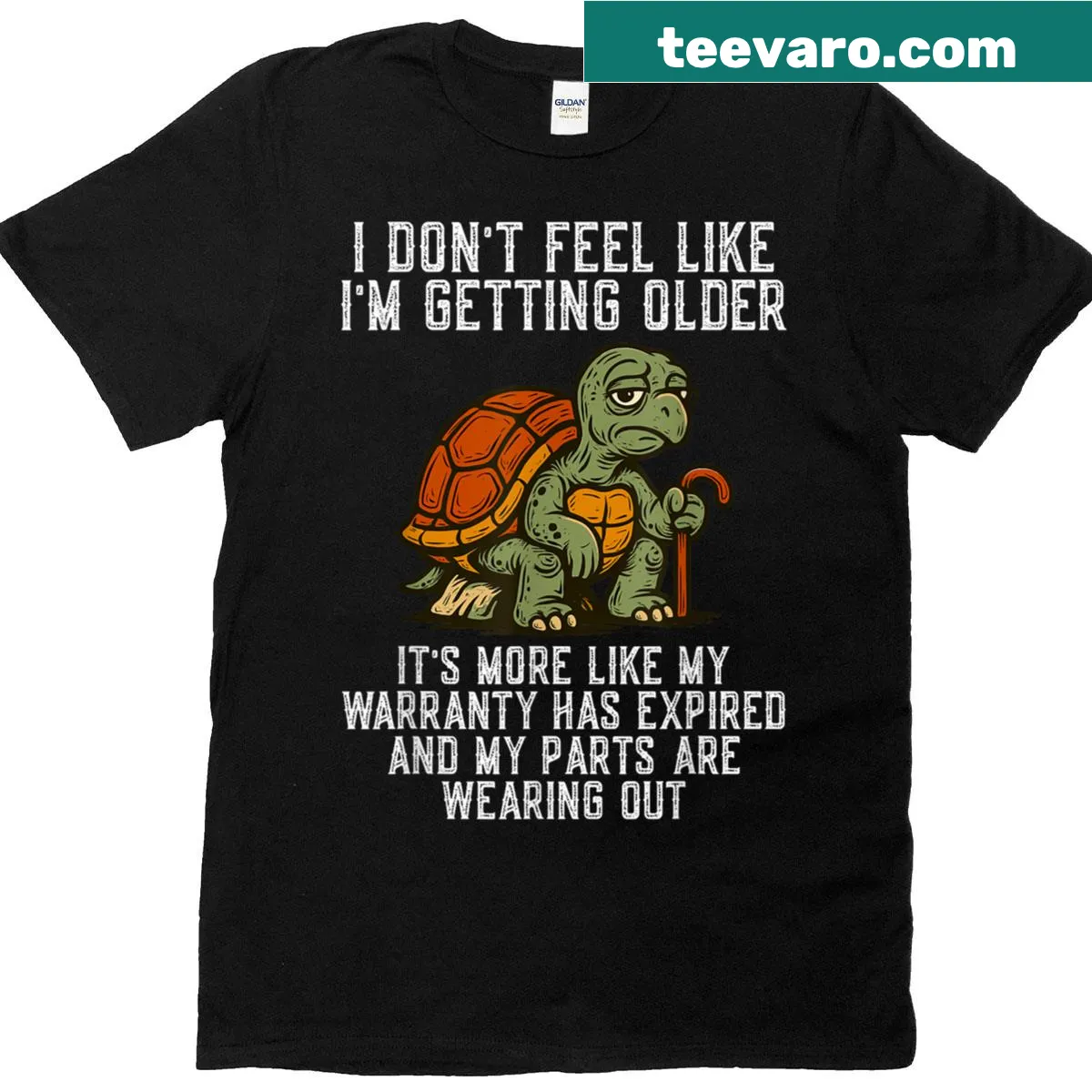 Playful T-shirt with humorous birthday saying for grandpa — on a men's t-shirt
