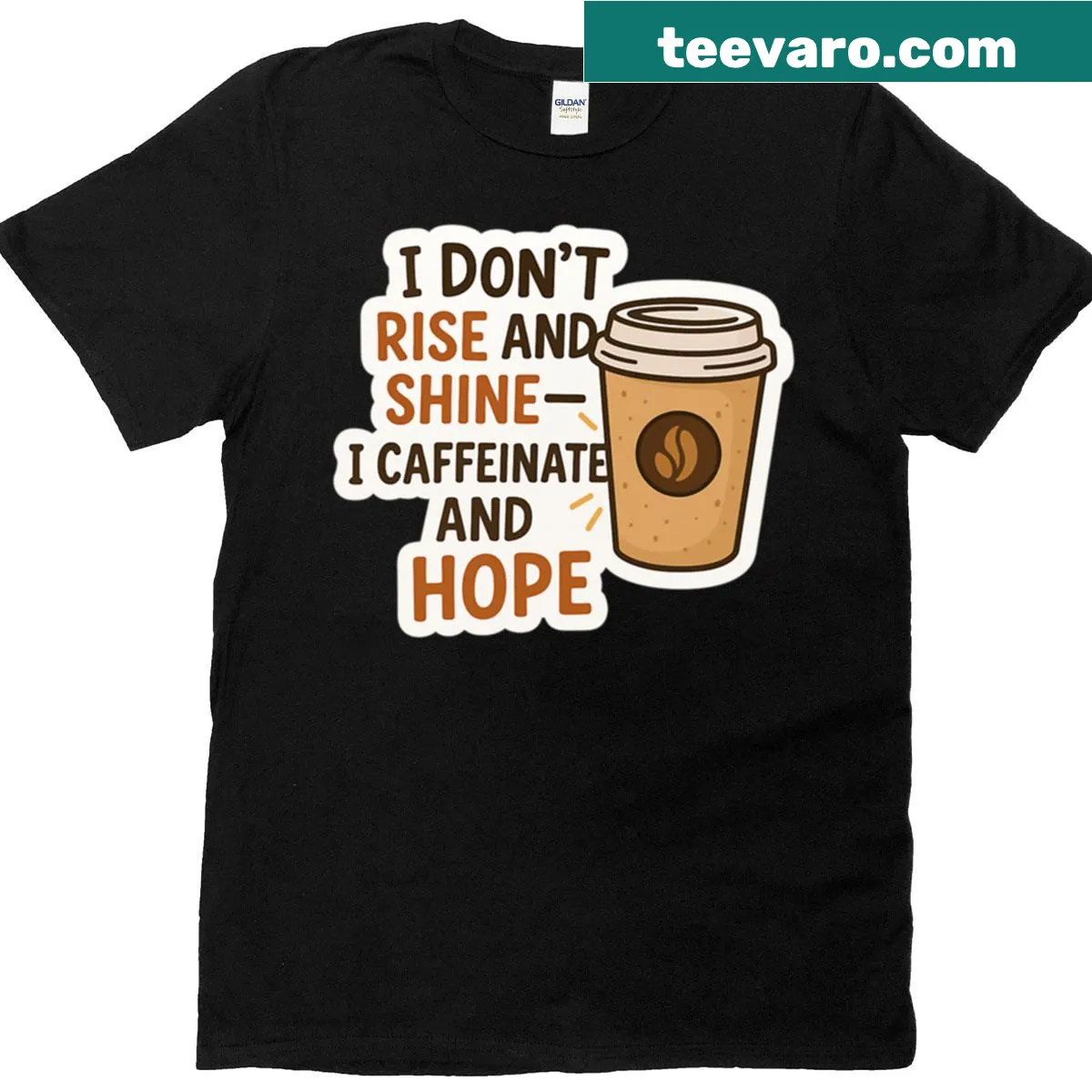Funny coffee quote oversized T-shirt — on a men's t-shirt