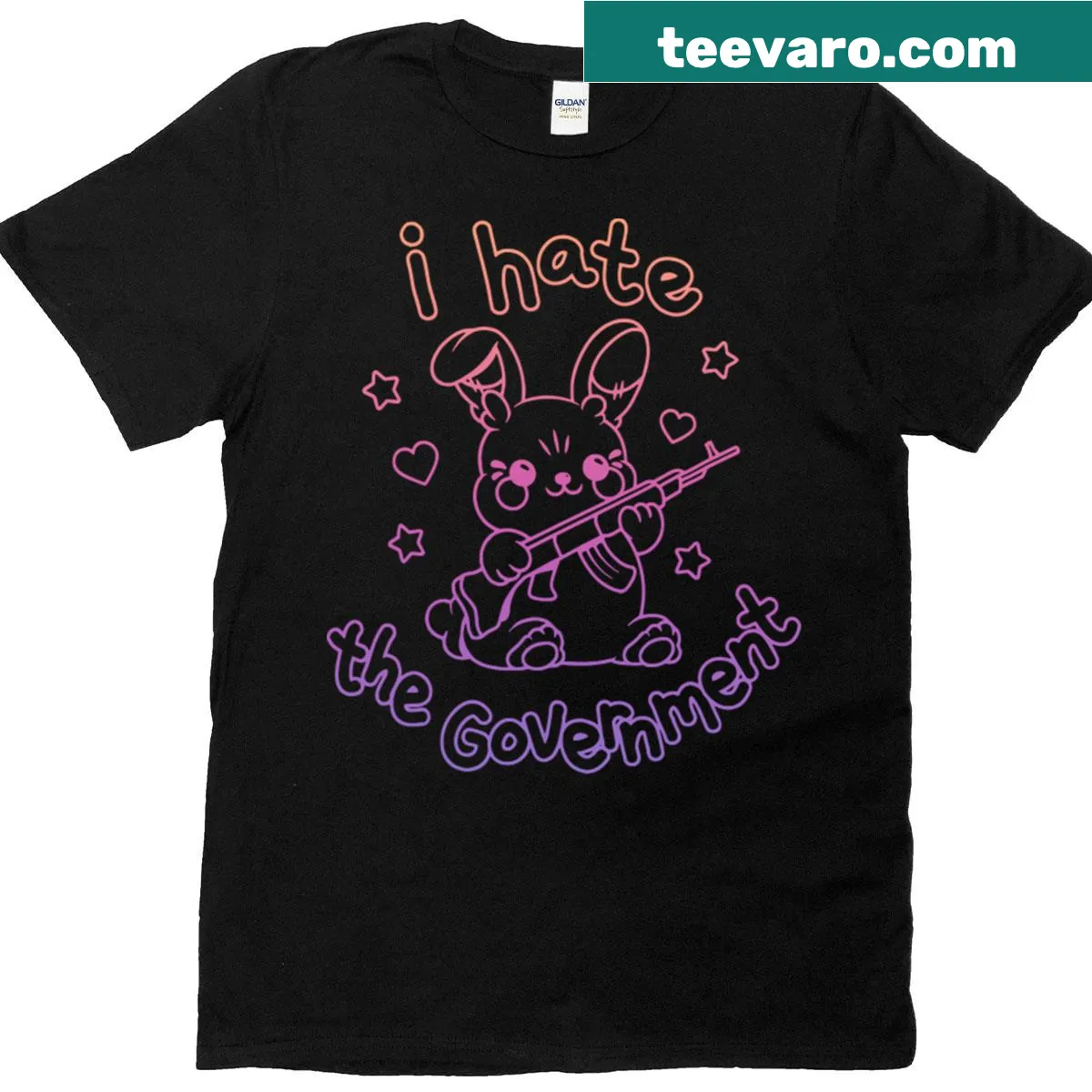 T-shirt with bold text stating 'I Hate The Government' — on a men's t-shirt
