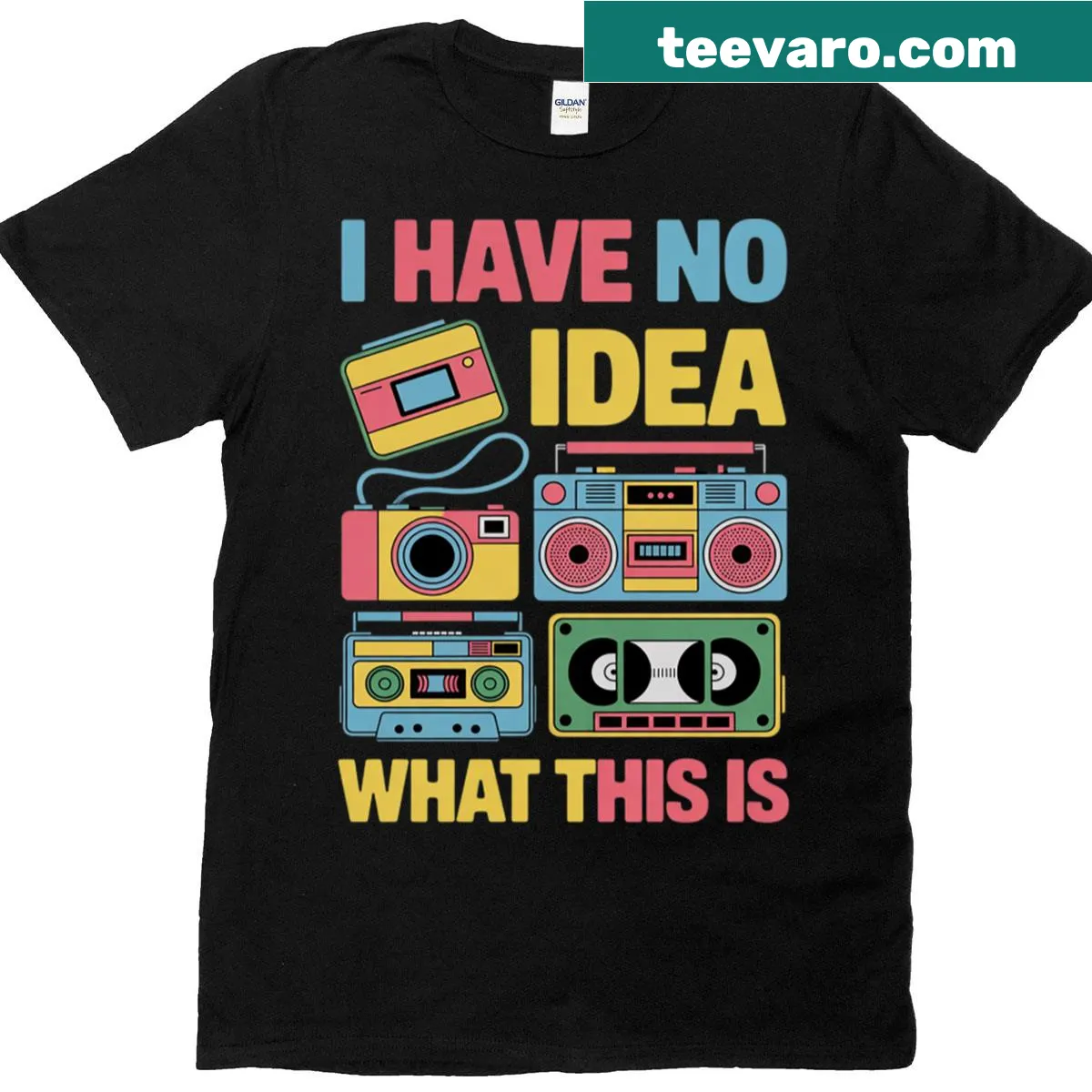 Playful graphic T-shirt with text 'I Have No Idea What This Is' — on a men's t-shirt