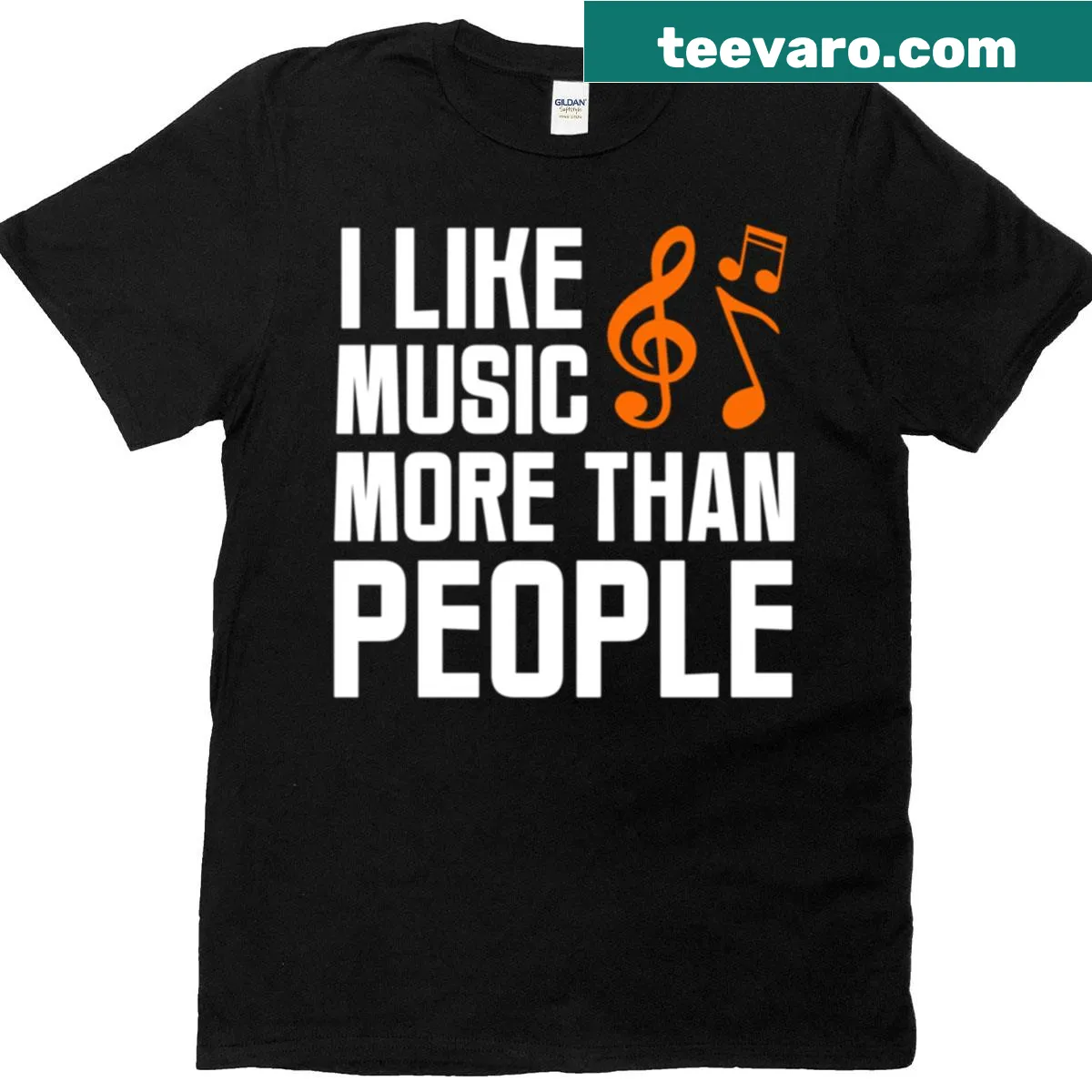 T-shirt with the quote 'I Like Music More Than People' for introverts — on a men's t-shirt